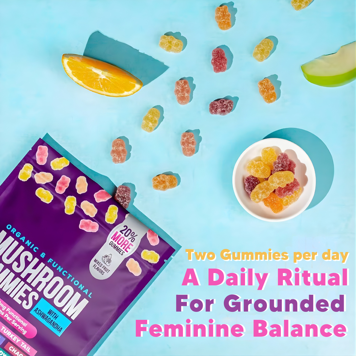 RootedMama™ Mushroom Gummies - 100% Organic Supplement