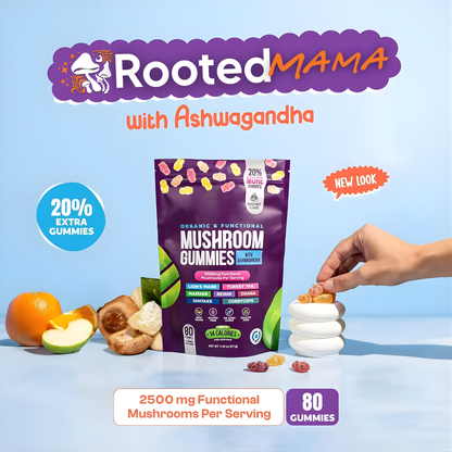 RootedMama™ Mushroom Gummies - 100% Organic Supplement
